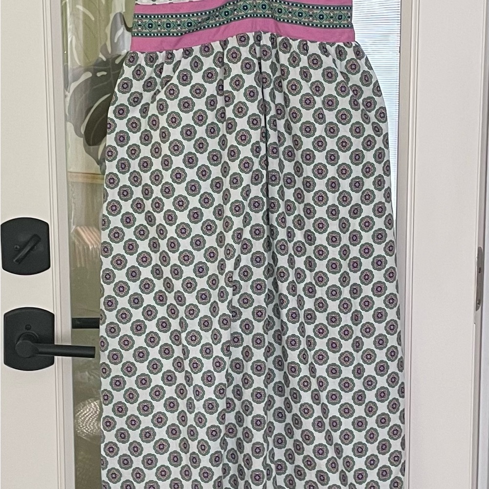 J.Crew Organic Cotton Wedding Guest Midi Dress L | Print Boho graduation dress - Picture 4 of 12